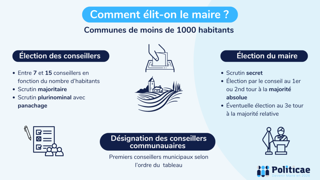 Comment est élu le maire : communes de moins de 1.000 habitants